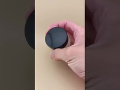 Kadın losyonu için siyah vida kapaklı açık kanatlı cam krem kavanozu