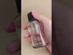 İlaç İçin Özel Kapaklı Zarif Tasarımlı Şeffaf Pürüzsüz Yuvarlak Cam Şişe