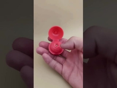 Kozmetik şişeler için açık kırmızı plastik pürüzsüz mat küresel kapağı