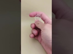 Küçük Şeffaf Yuvarlak Oluklu Plastik Kapak (Kozmetik Şişeler için)