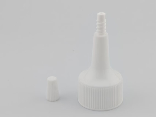PP şişe dağıtıcı kapağı 24 mm Beyaz Dibli Kapama vida kapağı
