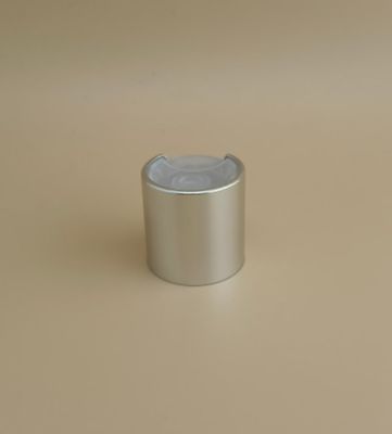 Gümüş Alüminyum-Plastik yuvarlak deri bakım şişeleri için açık düğmeli düz kapağı