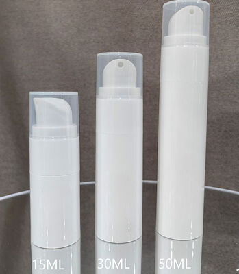 Lüks Özel Beyaz Mat Büküm Havasız Pompa Şişesi 30 ml ABS Pompa Kafalı Plastik Pompa Şişesi