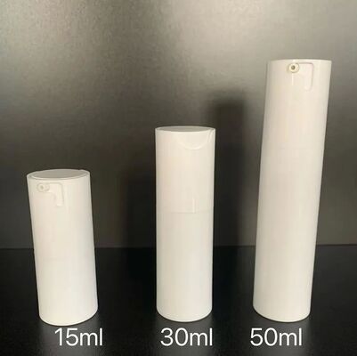 Lüks Özel Beyaz Mat Büküm Havasız Pompa Şişesi 30 ml ABS Pompa Kafalı Plastik Pompa Şişesi