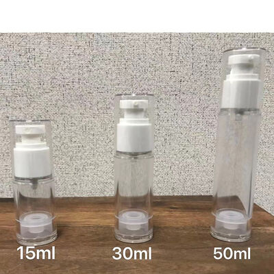 Beyaz PP hava içermeyen şişe Mini Örnek Lotion Cream için 30ml hava içermeyen pompa şişesi