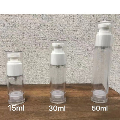 Beyaz PP hava içermeyen şişe Mini Örnek Lotion Cream için 30ml hava içermeyen pompa şişesi