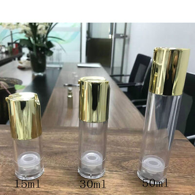 Beyaz PP hava içermeyen şişe Mini Örnek Lotion Cream için 30ml hava içermeyen pompa şişesi