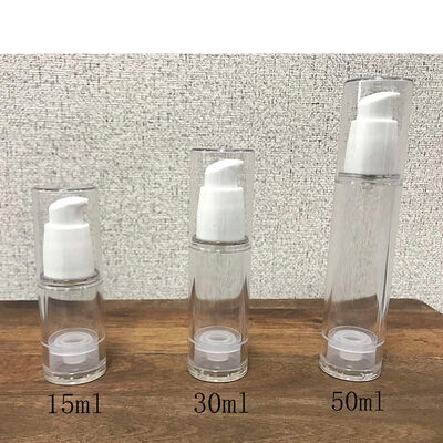 Beyaz PP hava içermeyen şişe Mini Örnek Lotion Cream için 30ml hava içermeyen pompa şişesi