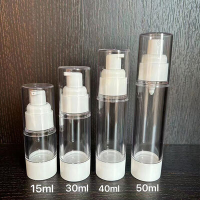 Yeni Tasarım Ambalaj 15ml 30ml 40ml 50ml PP Kozmetik Havadan Yoksun Şişe Vücut Kremi Havadan Yoksun Pompa Şişesi