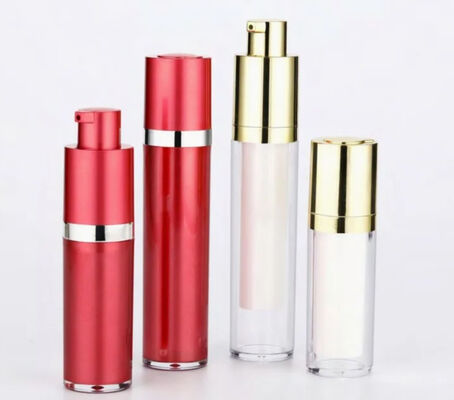 Plastik losyon pompası pompa kapağı olan havasız vakumlu şişe Kozmetik ambalaj K18-2 5ml 10ml 12ml 15ml