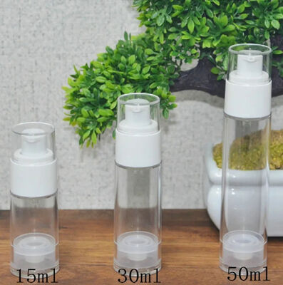 Popüler losyon pompası olan silindrik Gümüş PP Plastik hava geçirmez pompa şişesi 5ml 15ml 20ml 30ml