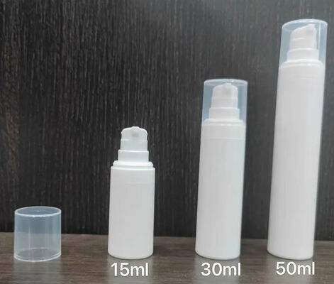 Popüler losyon pompası olan silindrik Gümüş PP Plastik hava geçirmez pompa şişesi 5ml 15ml 20ml 30ml
