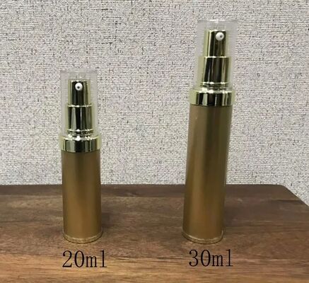 Popüler losyon pompası olan silindrik Gümüş PP Plastik hava geçirmez pompa şişesi 5ml 15ml 20ml 30ml