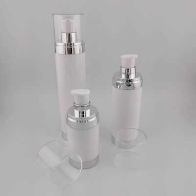 15ml 30ml 50ml OLARAK yuvarlak şeffaf siyah özel havasız şişeler serum losyonu havasız pompa şişesi