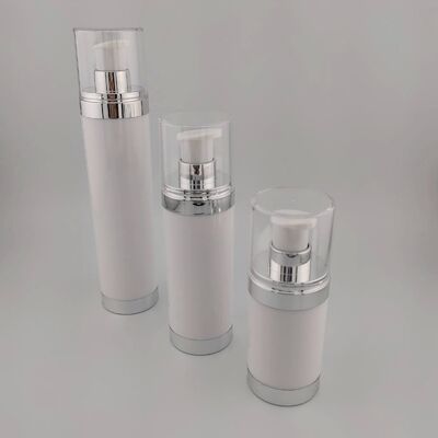 15ml 30ml 50ml OLARAK yuvarlak şeffaf siyah özel havasız şişeler serum losyonu havasız pompa şişesi