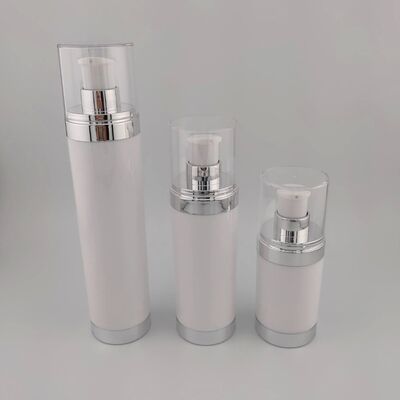 15ml 30ml 50ml OLARAK yuvarlak şeffaf siyah özel havasız şişeler serum losyonu havasız pompa şişesi