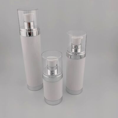 15ml 30ml 50ml OLARAK yuvarlak şeffaf siyah özel havasız şişeler serum losyonu havasız pompa şişesi