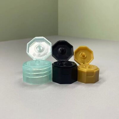 Sekizgen 24 mm Flip Top Kapaklar Plastik Özel Şekil Snap Kapaklar