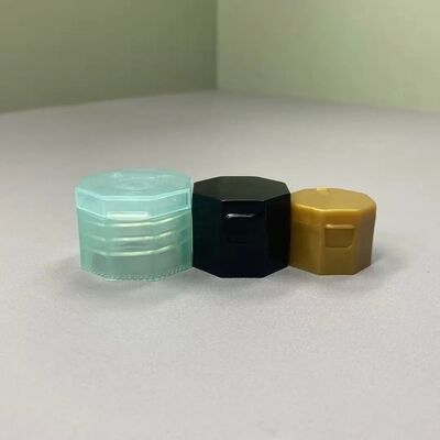 Sekizgen 24 mm Flip Top Kapaklar Plastik Özel Şekil Snap Kapaklar