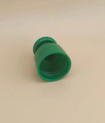 Kozmetik şişeleri için düğmeli yeşil plastik yumuşak kapağı