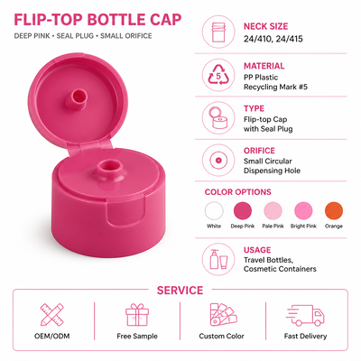 Yeni Tasarım 24 mm Plastik Flip Top Kapak 24-410 Duş Gel Şişesi Kapakları